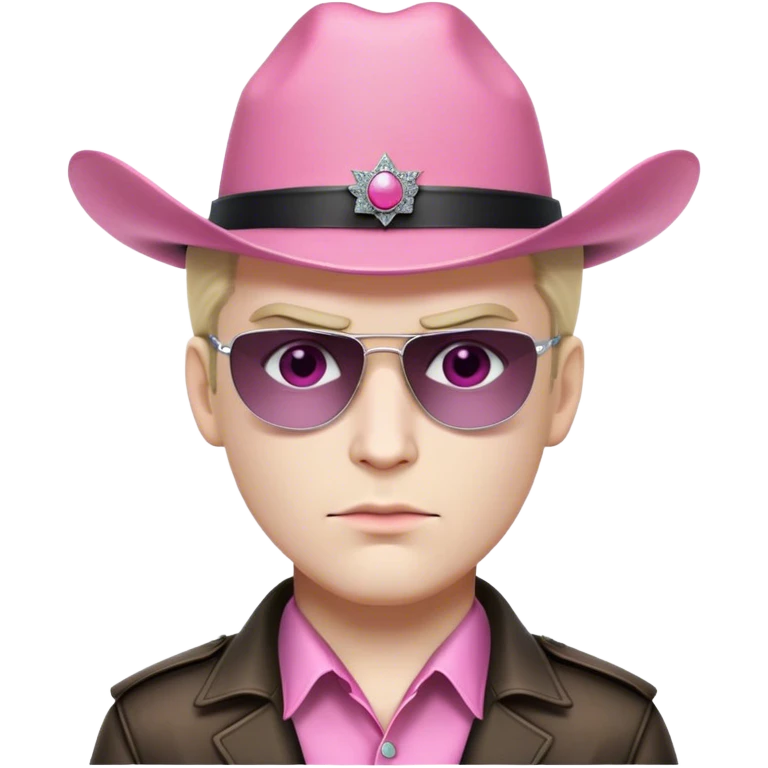 albert wesker with a pink cowboy hat emoji