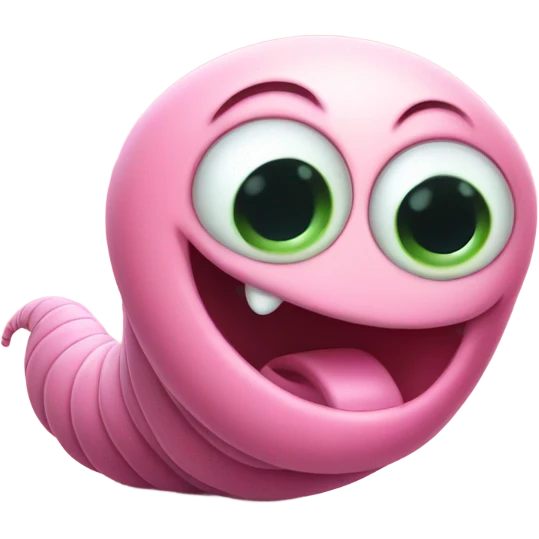 Super Cute worm head and body emoji