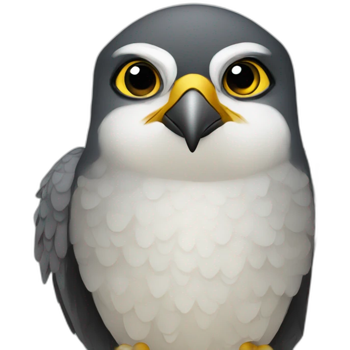 Peregrine falcon working on a spreadsheet emoji