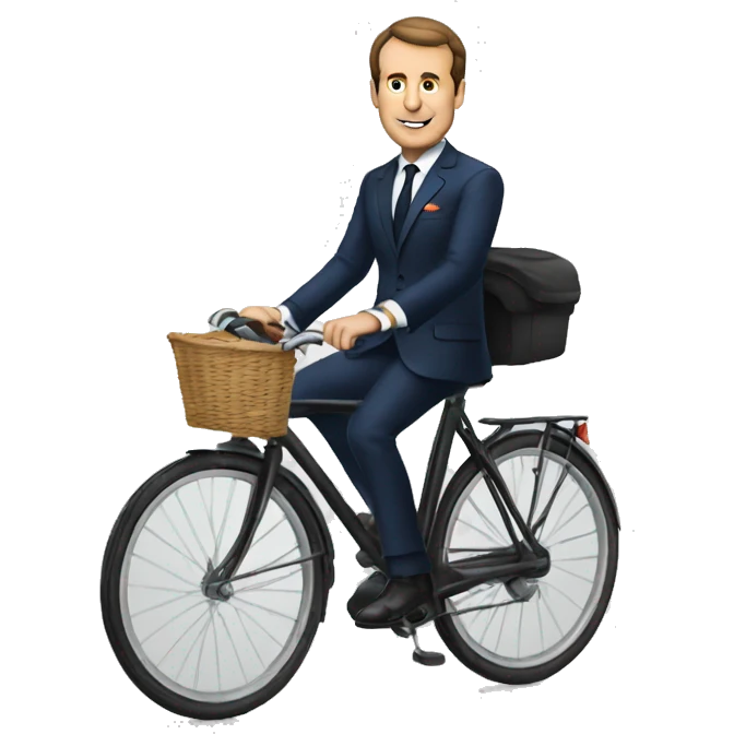 Macron en vélo  emoji