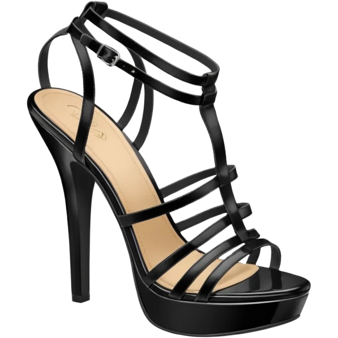 open toe black high heels open sandals emoji