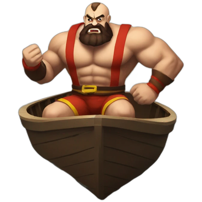 Zangief in a boat emoji
