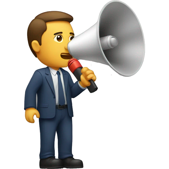 A man speaking in loudspeaker  emoji