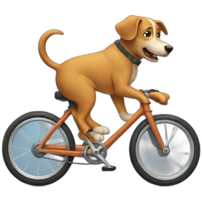 Dog riding a bike emoji