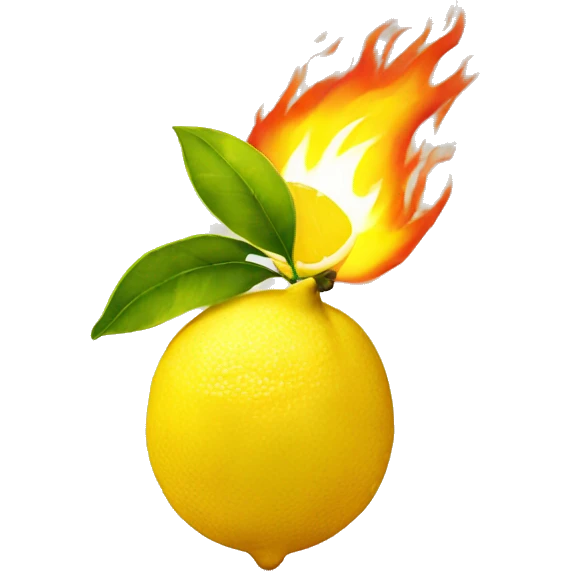 lemon with fire emoji