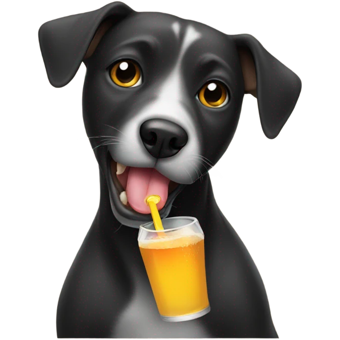 Dog with drink emoji