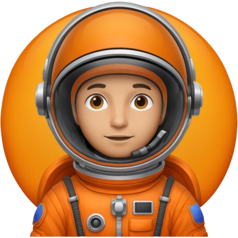 Engineer in an orange astronaut suit emoji