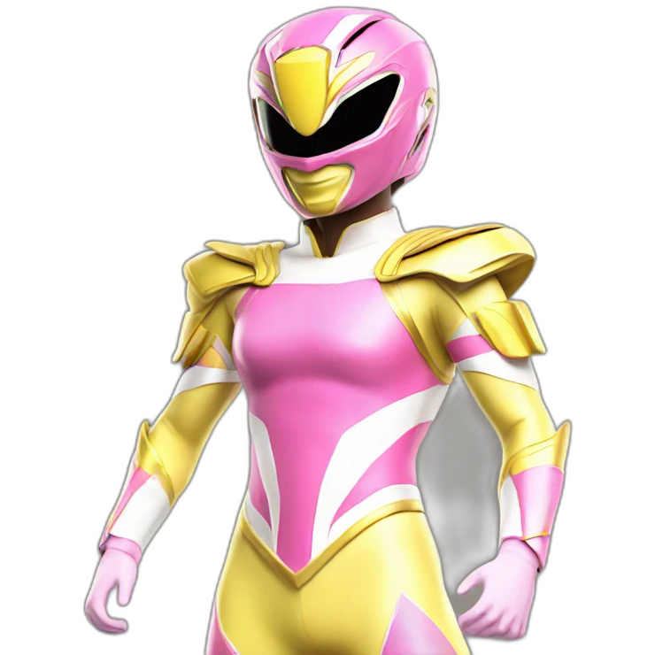 pink and yellow power ranger full body emoji