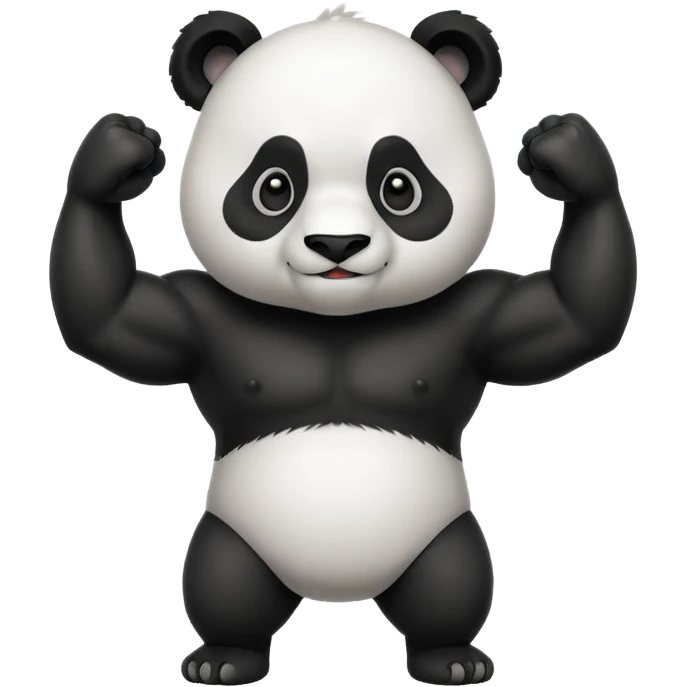 I want something like floppy bird but panda with muscles emoji