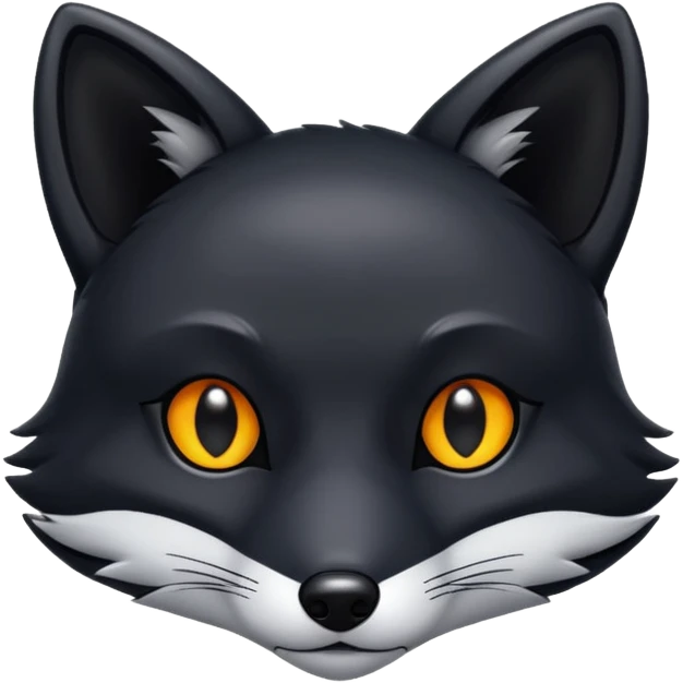 black fox black eyes emoji
