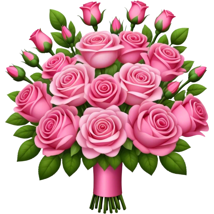 Huge pink flower bouquet with different flowers and pink tones and roses emoji