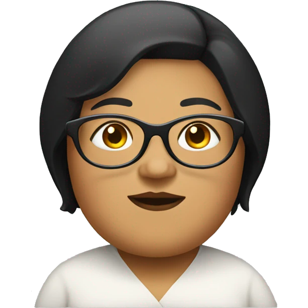 Fat lady with a black bob and glasses  emoji