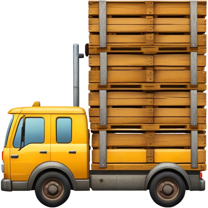 yellow truck with pallets emoji