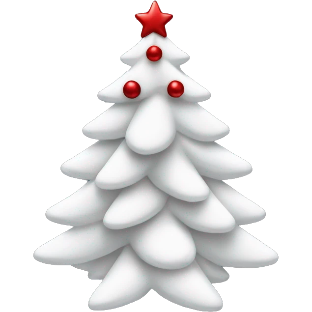  actual white fir christmas tree isolated with dark red decorations emoji