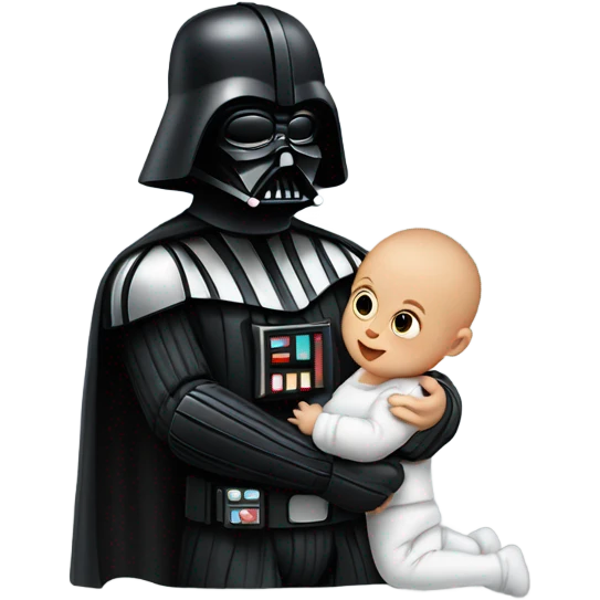 Darth vader with baby emoji