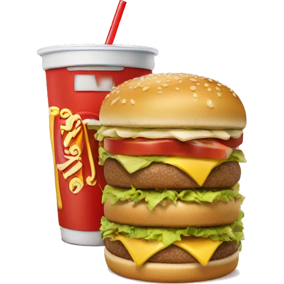 Big Mac with drink emoji