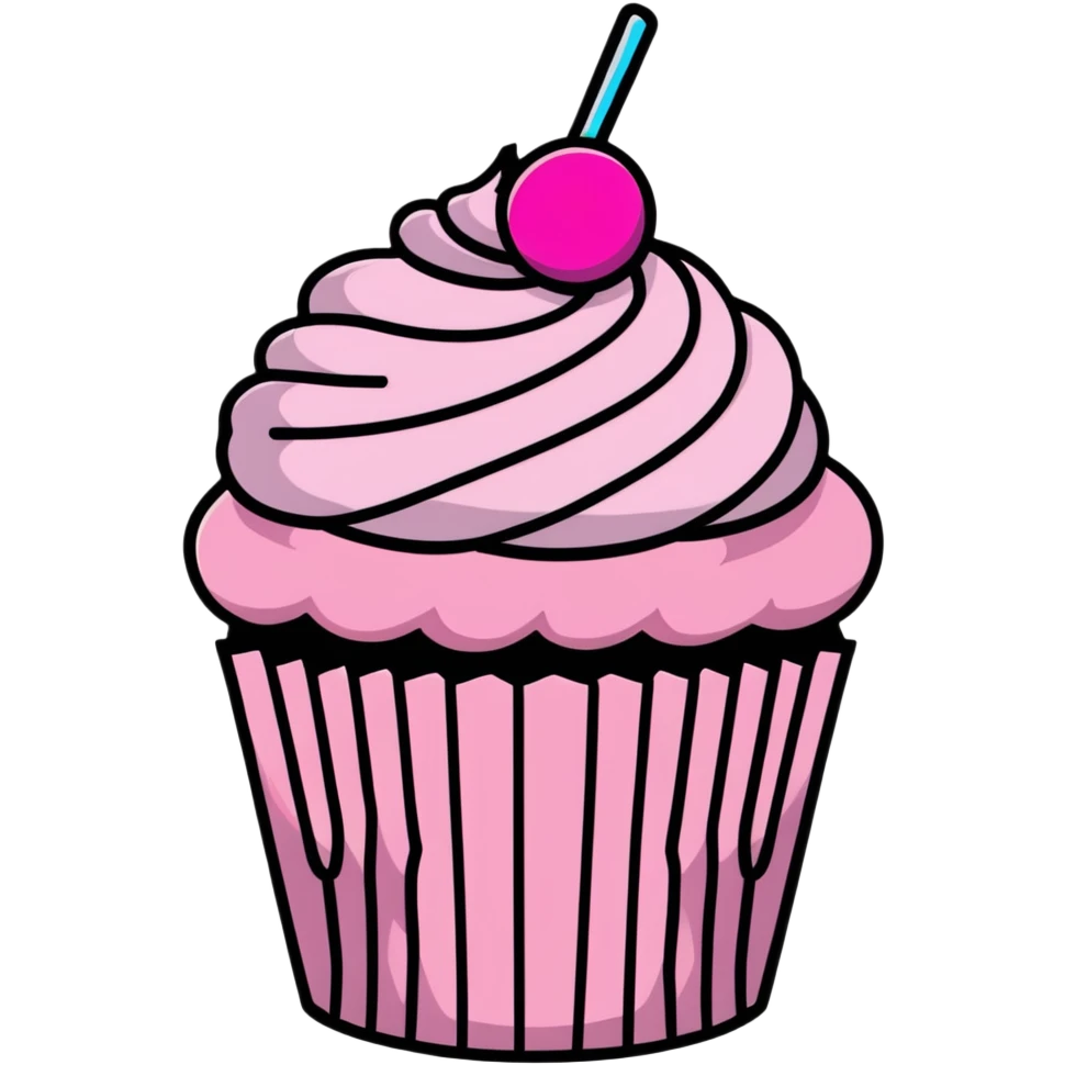 cupcake with pink icing emoji