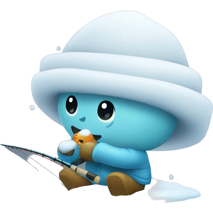 winter fishing snow emoji