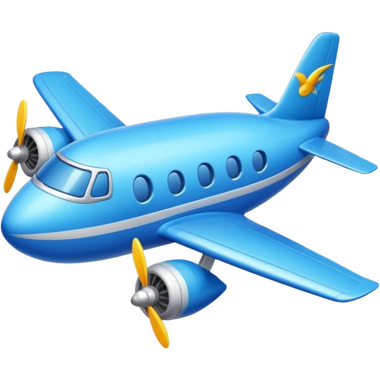 Design a cartoon-style airplane with a smiling face & playful wings. emoji