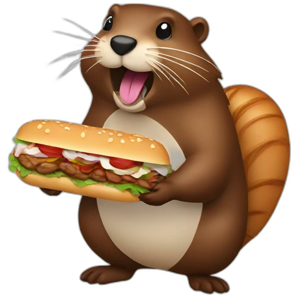 a beaver eating a kebab emoji