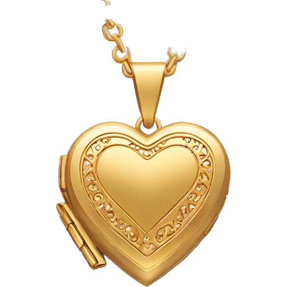 Gold heart locket emoji