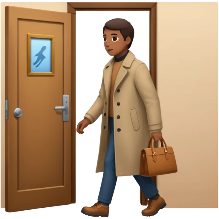 persona yéndose por la puerta  emoji