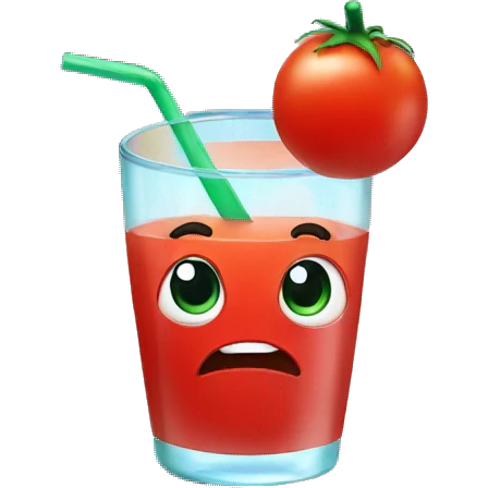 Tomato with a fruity drink in hand emoji
