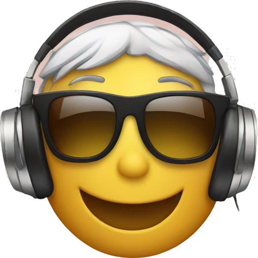 sunglasses smiley wearing headphones emoji