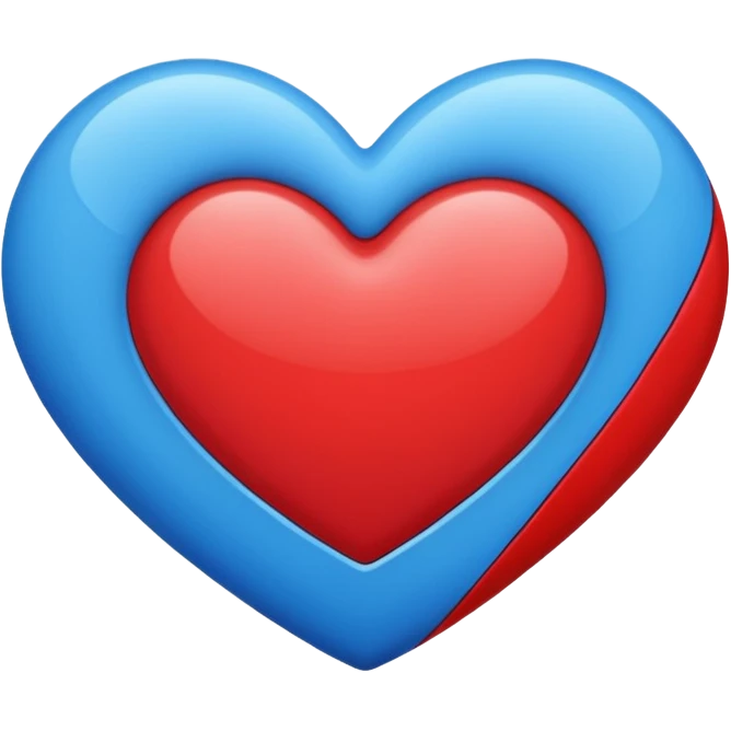 corazon azul y rojo emoji
