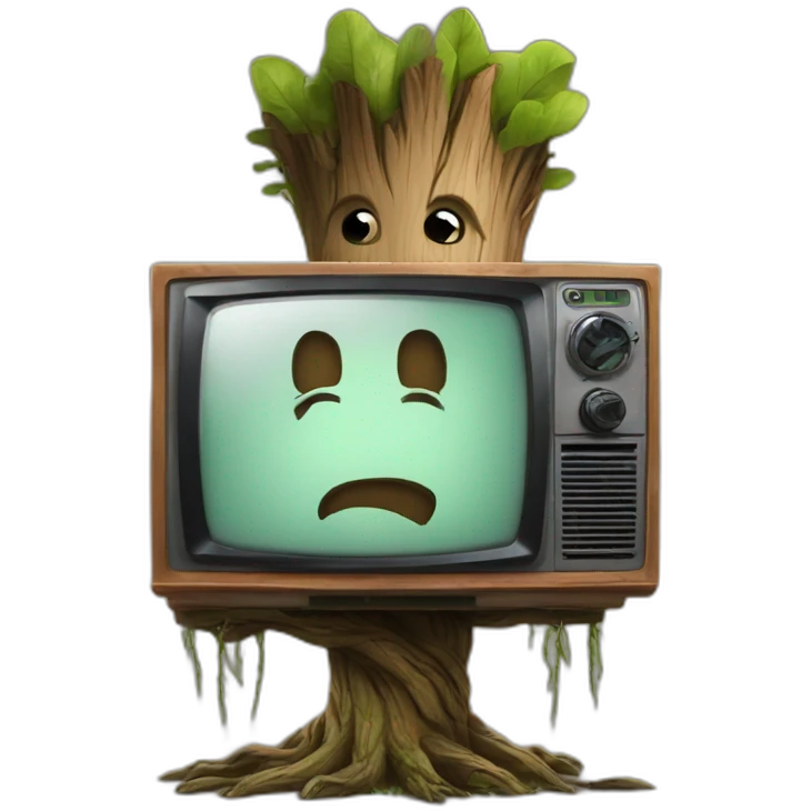 Groot watch TV emoji