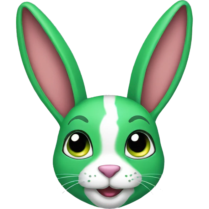 Female green and purple rabbit emoji