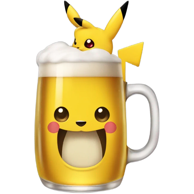 Pikachu qui boit une bière emoji