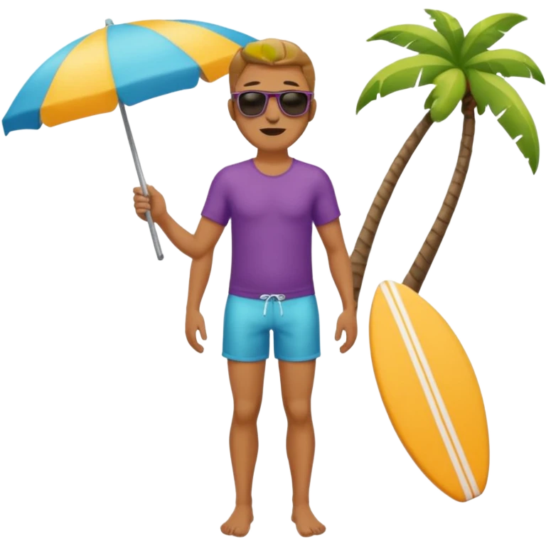 man fullbody with sunglasses and beachwear emoji