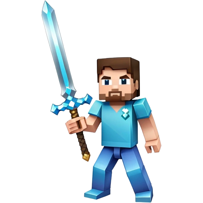 Minecraft character holding a sword emoji