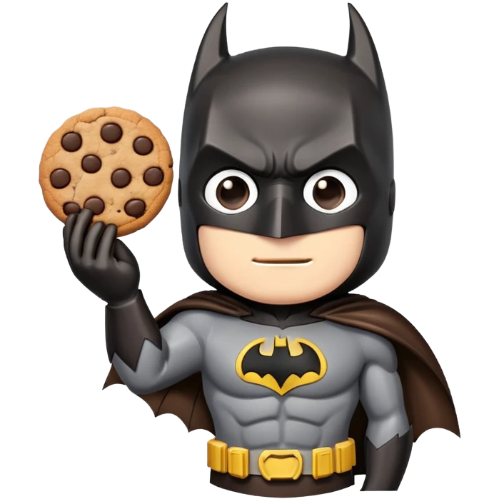 batman holding a chocolate chip cookie emoji
