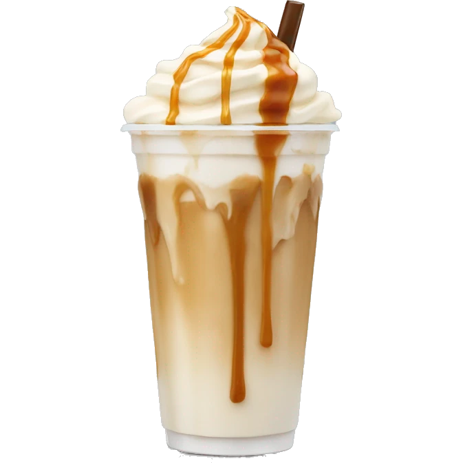 iced vanilla latte with caramel drizzle emoji