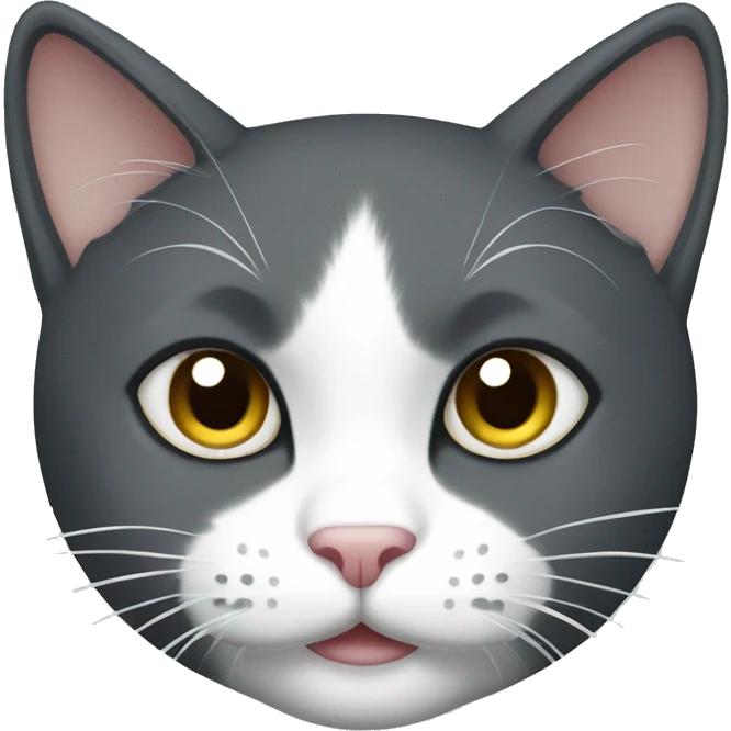 Dark grey and white cat emoji