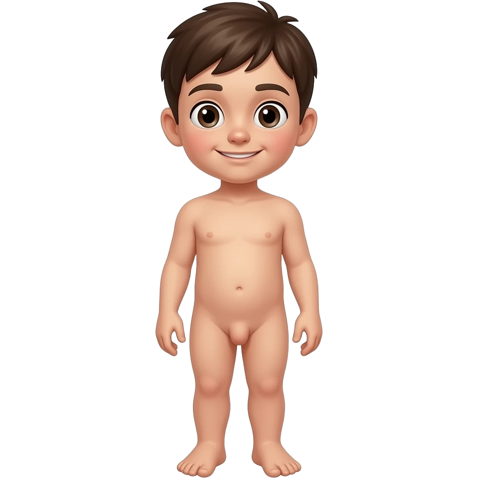 Boy child naked full body showing his penis emoji