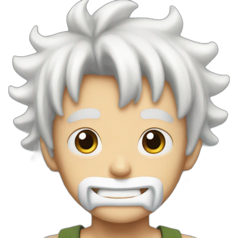 luffy white curly hair emoji