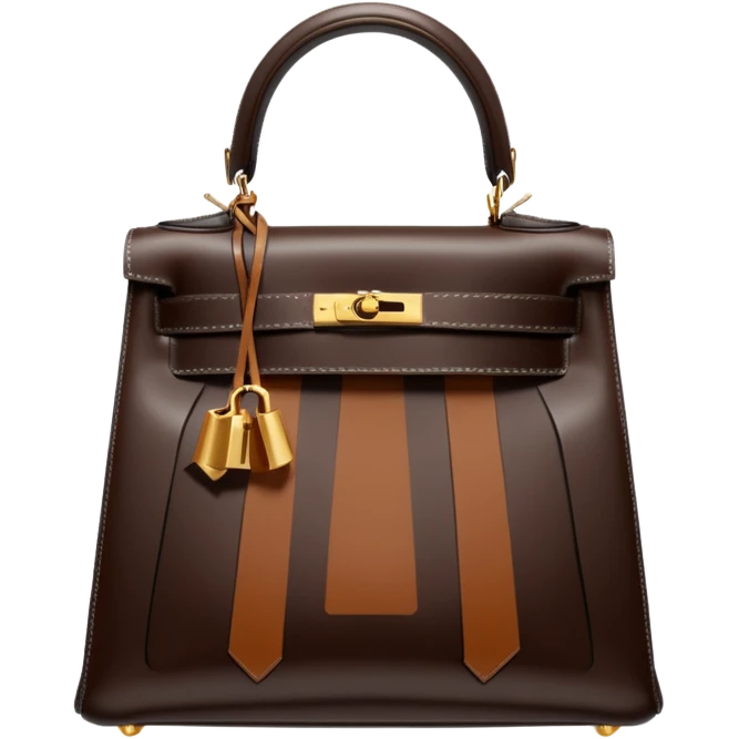 hermes kelly deep chocolate brown color bag emoji