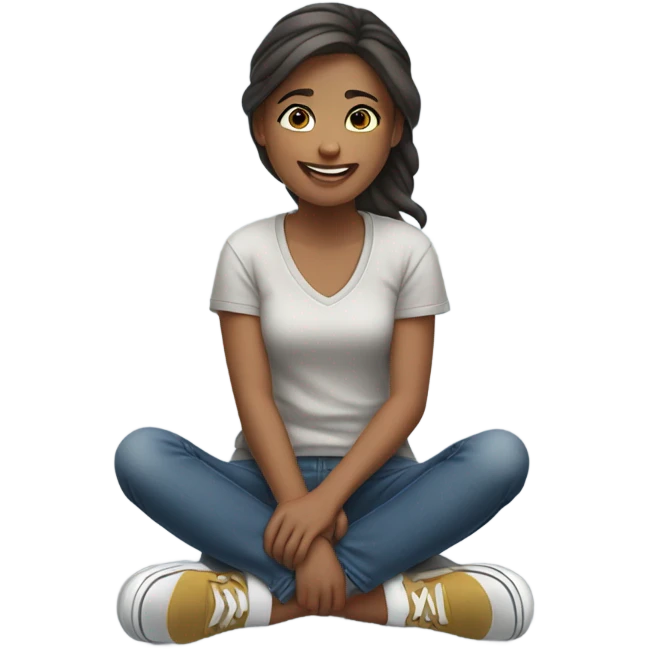 sitting girl in outdoor setting emoji