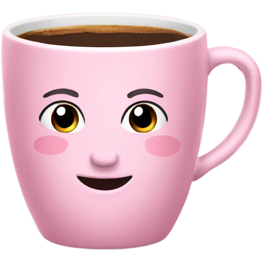 Taza de café rosa emoji