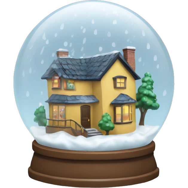 snow globe, house, rainy, storm, 4k, no background emoji