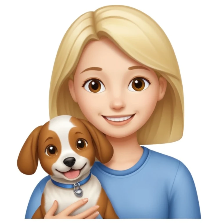 girl and her pet dog emoji