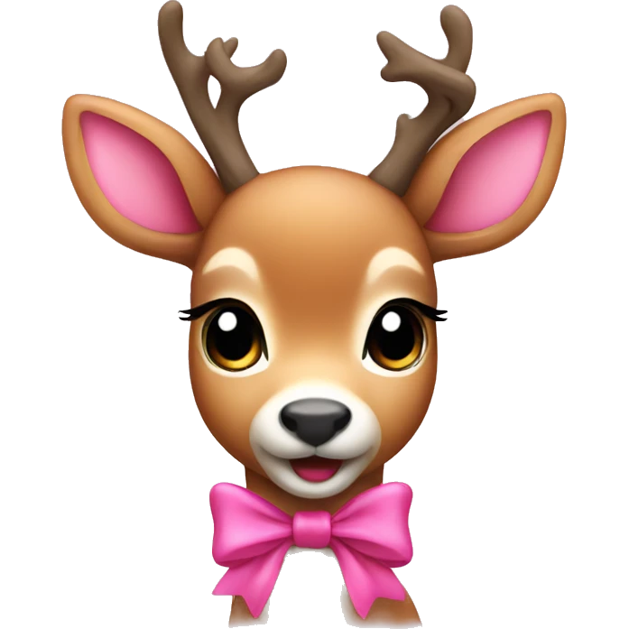 cute deer with a pink bow emoji