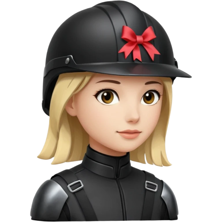 Rider helmet black matte at the back theres ribbon attached for female rider emoji