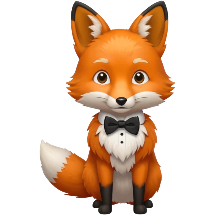 red fox wearing bow ties emoji