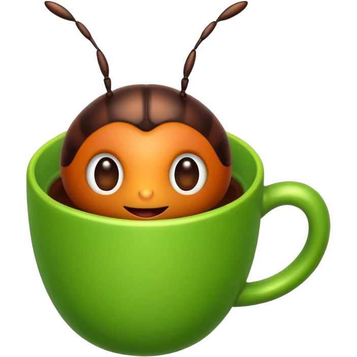 emoji of a bug in a cup emoji