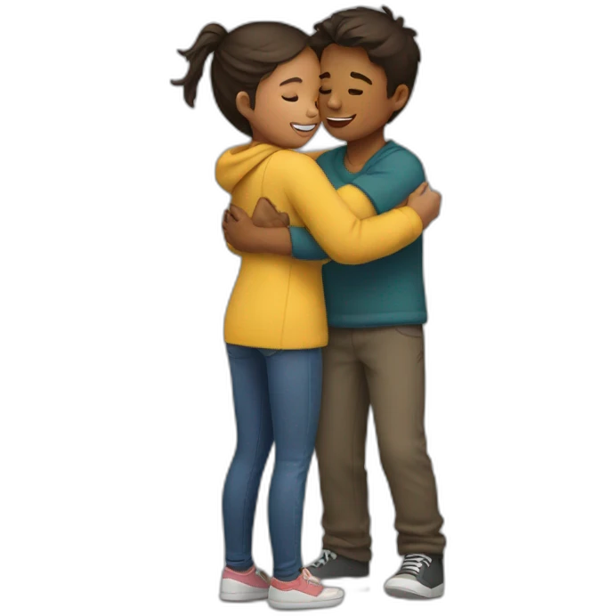 Girl hugging a boy emoji