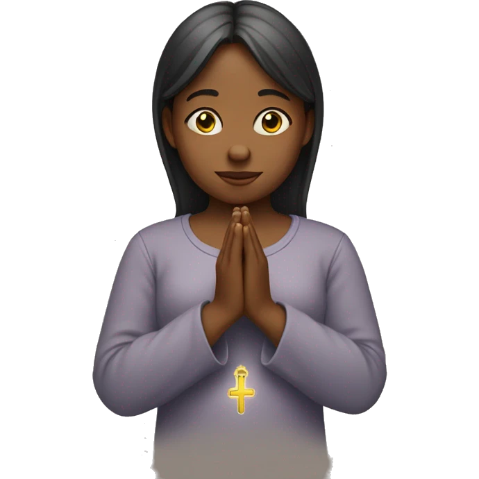 girl with praying hands emoji